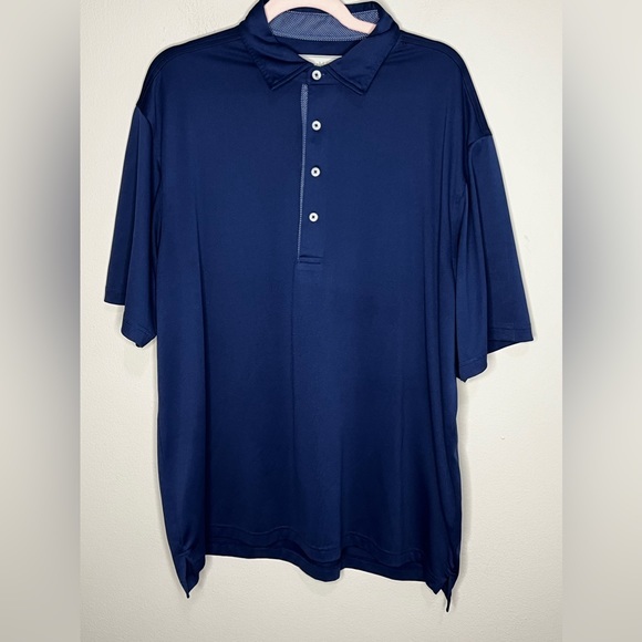 Donald Ross Golf L Large Short Sleeve Polo Shirt Navy Blue